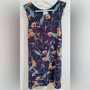 HD in Paris Purple Silk Floral Dress, like new